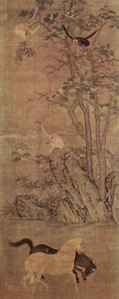 Chinesischer Maler des 10. Jahrhunderts (I): Affen und Pferde