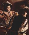 Caravaggio, Michelangelo: Gemlde der Contarelli-Kapelle in San Luigi di Francesi in Rom, Szene: Berufung des Hl. Matthus, Detail