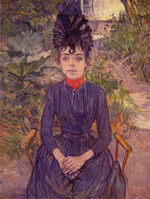 Toulouse-Lautrec, Henri de: Portrt der Justine Dieuhl im Garten von »Pre Forest«