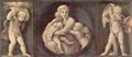 Raffael: Baglioni-Altar, Haupttafel, Predella mit Darstellung der Kardinaltugenden, Szene: Die Liebe (Caritas) und zwei Engel