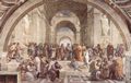 Raffael: Stanza della Segnatura im Vatikan für Papst Julius II., Wandfresko: Die Schule von Athen