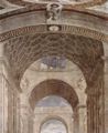 Raffael: Stanza della Segnatura im Vatikan für Papst Julius II., Wandfresko: Die Schule von Athen, Detail: Architektur