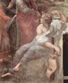 Raffael: Stanza della Segnatura im Vatikan für Papst Julius II., Wandfresko, Szene: Der Parnaß, Detail: Sappho