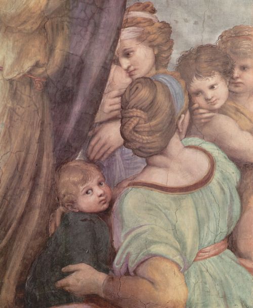 Raffael: Stanza di Eliodoro im Vatikan fr Papst Julius II., Wandfresko, Szene: Messe von Bolsena, Detail