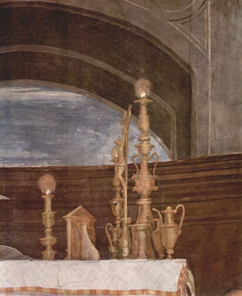Raffael: Stanza di Eliodoro im Vatikan fr Papst Julius II., Wandfresko, Szene: Messe von Bolsena, Detail