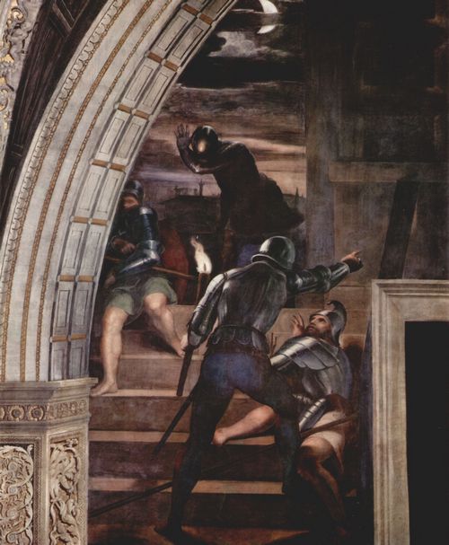Raffael: Stanza di Eliodoro im Vatikan fr Papst Julius II., Wandfresko, Szene: Befreiung Petri, Detail