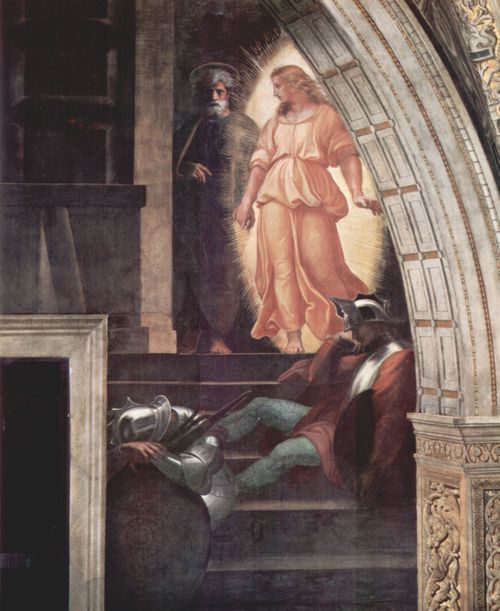 Raffael: Stanza di Eliodoro im Vatikan fr Papst Julius II., Wandfresko, Szene: Befreiung Petri, Detail