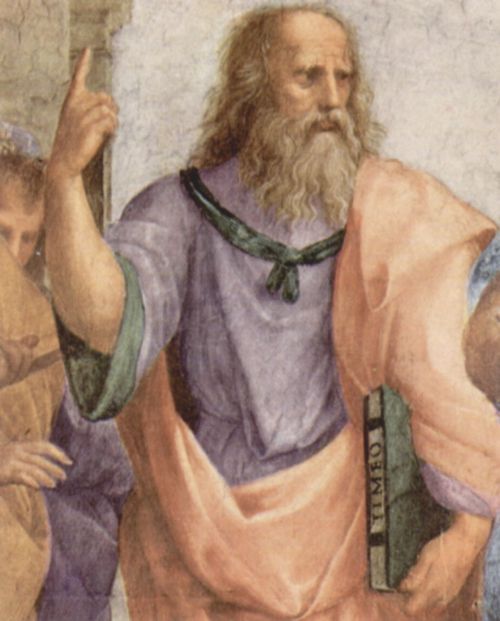 Raffael: Stanza della Segnatura im Vatikan fr Papst Julius II., Wandfresko: Die Schule von Athen, Detail: Platon