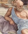 Raffael: Stanza della Segnatura im Vatikan für Papst Julius II., Wandfresko: Die Schule von Athen, Detail: Diogenes