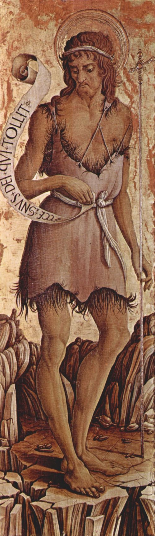 Crivelli, Carlo: Altartafel aus San Silvestro in Massa Fermana, uere linke Tafel: Hl. Johannes der Tufer