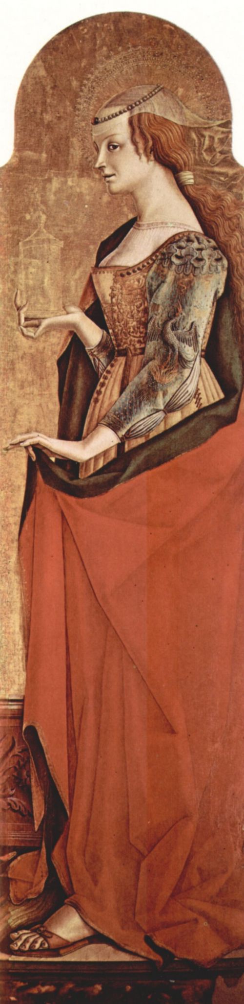 Crivelli, Carlo: Altarpolyptychon von San Francesco in Montefiore dell' Aso, rechte uere Tafel: Hl. Maria Magdalena