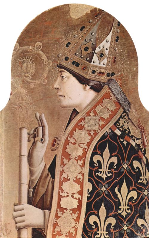 Crivelli, Carlo: Altarpolyptychon von San Francesco in Montefiore dell' Aso, rechte uere Aufsatztafel: Hl. Ludwig von Toulouse