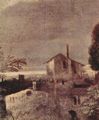 Giorgione: Lndliches Konzert, Detail: Architektur in Landschaft