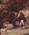Giorgione: Ländliches Konzert, Detail: Hirte