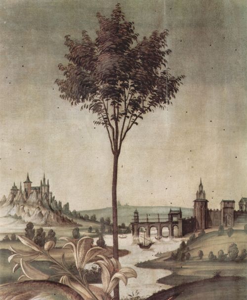 Botticelli, Sandro: Verkndigung, Detail: Landschaft