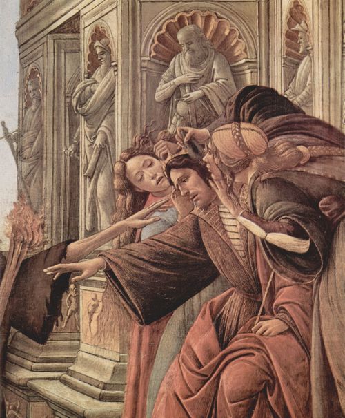Botticelli, Sandro: Die Verleumdung, Detail: Der schlecht beratene Richter