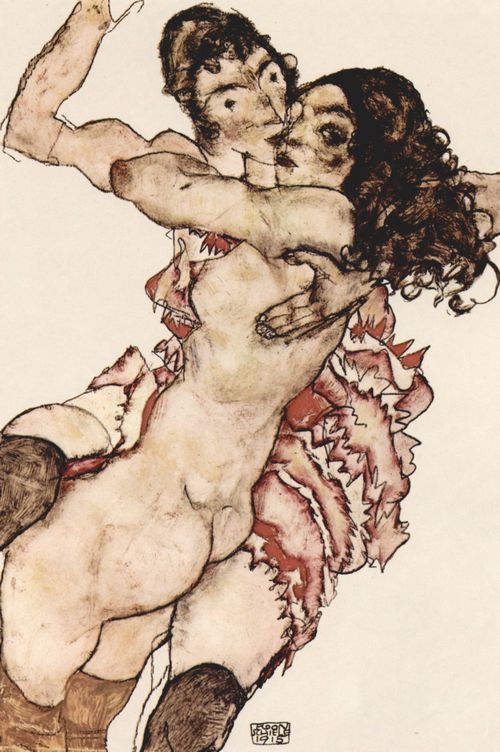 Schiele, Egon: Frauenpaar (Sich umarmende Frauen)