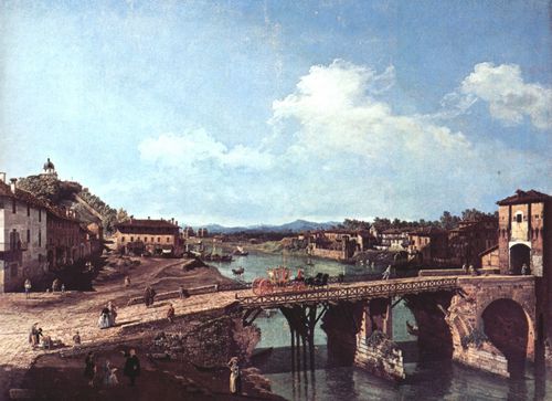 Canaletto (II): Turin, Blick von Nordosten auf die antike Brcke ber den Po