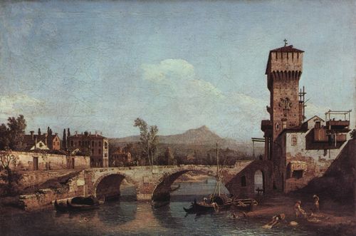 Canaletto (II): Capriccio Veneto, Fluss, Brcke und mittelalterliches Stadttor