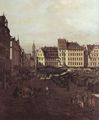 Canaletto (II): Ansicht von Dresden, Der Altmarkt von der Seegasse aus, Detail