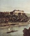Canaletto (II): Ansicht von Pirna, Pirna von den Weinbergen bei Prosta aus, mit Festung Sonnenstein, Detail