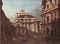 Canaletto (II): Ansicht von Wien, Platz vor der Universität, von Südost aus gesehen, mit der großen Aula der Universität und Jesuitenkirche