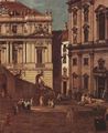 Canaletto (II): Ansicht von Wien, Platz vor der Universität, von Südost aus gesehen, mit der großen Aula der Universität und Jesuitenkirche, Detail