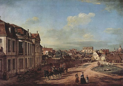 Canaletto (II): Ansicht von Warschau, Schloss Lubomorski und der Eiseren, Tor-Platz, von Westen aus gesehen