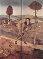 Bosch, Hieronymus: Heuwagen, Triptychon, Außenseite: Der Pilgerweg des Lebens