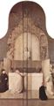 Bosch, Hieronymus: Epiphanie-Triptychon, Außenseiten der Flügel (geschlossener Zustand): Die Messe mit dem Hl. Papst Gregor I. und Stifter und dessen verstorbenen Vater sowie Christus mit den Materwerkzeugen