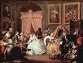 Hogarth, William: Gemäldezyklus »Mariage à la Mode«, Szene: Morgendlicher Empfang der Comtesse
