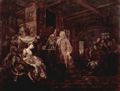 Hogarth, William: Gemäldezyklus »Glückliche Hochzeit«, Szene: Das Hochzeitsbankett