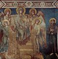 Cimabue: Fresken in der Unterkirche San Francesco in Assisi, rechtes Querschiff, Szene: Thronende Madonna, vier Engel und Hl. Franziskus
