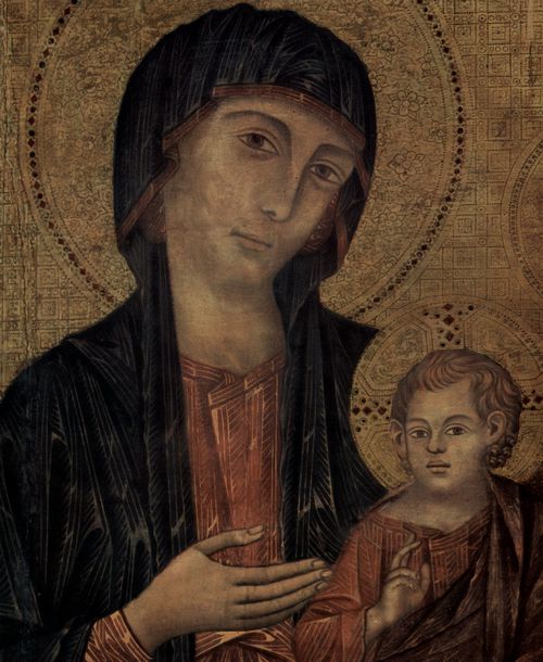 Cimabue: Thronende Madonna mit acht Engeln und vier Propheten, Detail
