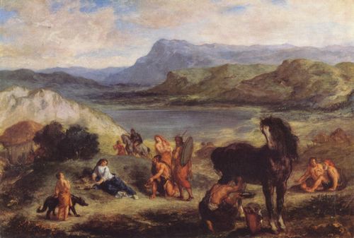Delacroix, Eugne Ferdinand Victor: Ovid bei den Skythen