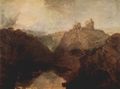 Turner, Joseph Mallord William: Kilgarran Castle am Twyvey, ein dunstiger Sonnenaufgang vor einem drückenden Tag (Kilgarran Castle on the Twyvey, Hazy Sunrise, previous to a Sultry Day)