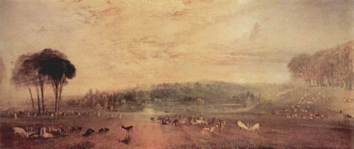 Turner, Joseph Mallord William: Der See, Petworth, Sonnenuntergang, Kmpfende Ziegenbcke (Lake, Petworth: Sunset, Fighting Bucks)