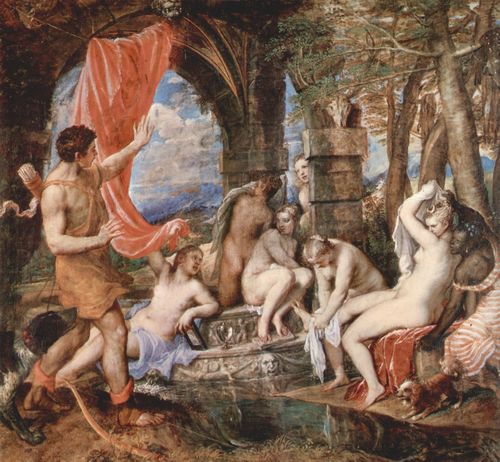 Tizian: Aktaion berrascht Diana beim Bade
