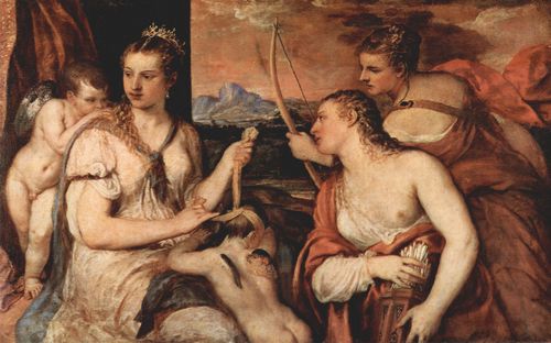 Tizian: Venus verbindet Amor die Augen