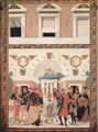 Perugino, Pietro: Gemldezyklus zur den Wundern des Hl. Bernhard, Szene: Heilung des blinden und taubstummen Riccardo Micuzio dall' Aquila