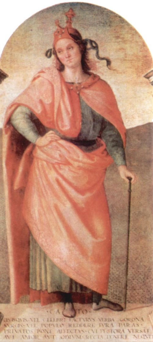 Perugino, Pietro: Fresken der Sala d'Udienza im Collegio del Cambio in Perugia, Szene: Cato