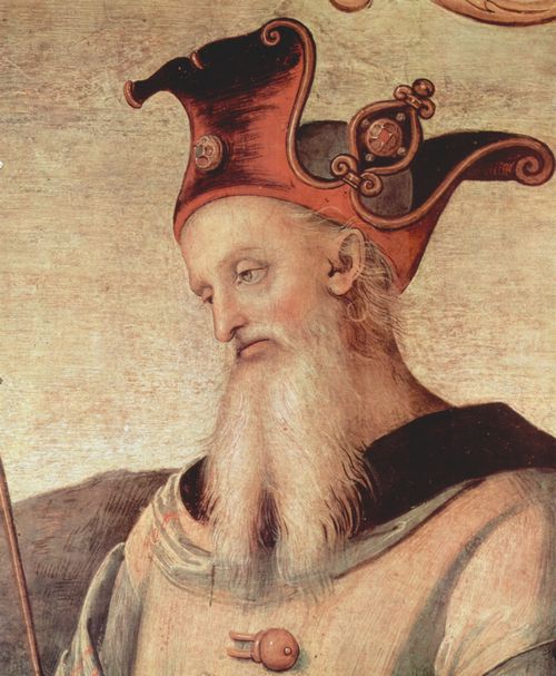Perugino, Pietro: Fresken der Sala d'Udienza im Collegio del Cambio in Perugia, Szene: Fortitudo und Temperantia mit antiken Helden, Detail