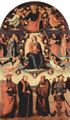 Perugino, Pietro: Maria Himmelfahrt mit vier Heiligen, von links: Giovanni Guadalberto (Grnder des Klosters), Bernardo degli Uberti (Mnch des Klosters und spterer Kardinal), Benedikt, Erzengel Michael