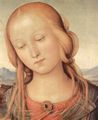 Perugino, Pietro: Madonna mit Hl. Johannes dem Tufer, Detail: Kopf der Madonna