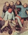 Bruegel d. Ä., Pieter: Serie der sogenannten bilderbogenartigen Gemälde, Szene: Die Kinderspiele, Detail