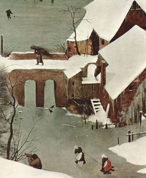 Bruegel d. ., Pieter: Zyklus der Monatsbilder, Szene: Heimkehr der Jger (Monat Januar)