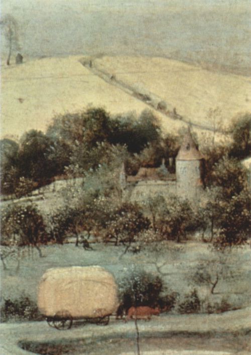 Bruegel d. ., Pieter: Zyklus der Monatsbilder, Szene: Die Kornernte (Monat August), Detail