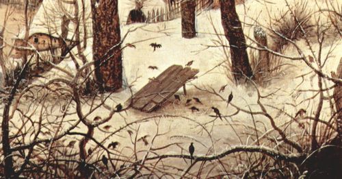 Bruegel d. ., Pieter: Winterlandschaft mit Eislufern und Vogelfalle, Detail
