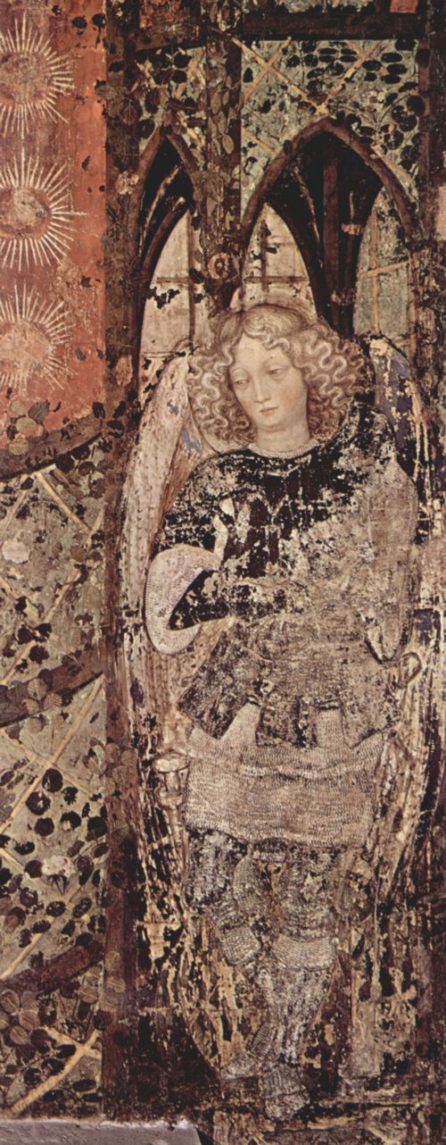 Pisanello: Fresken um des Grabmonument des Niccol Brenzoni in San Fermo Maggiore in Verona, Szene: Erzengel Michael