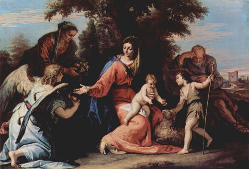 Ricci, Sebastiano: Ruhe auf der Flucht nach gypten, mit Johannes dem Tufer, Hl. Elisabeth und einem Engel
